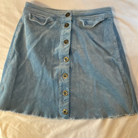 Anthropology Blue Corduroy Mini-Skirt size 2 - Picture 4 of 12